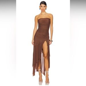 X Revolve Lyla Twist Dress in brown